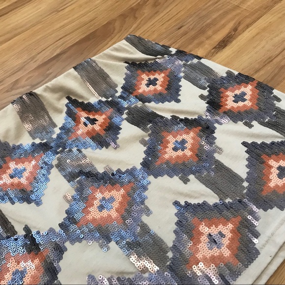 Women’s Off-White Love Marks Pink & Silver Sequin Stretch Mini Skirt - Picture 2 of 5